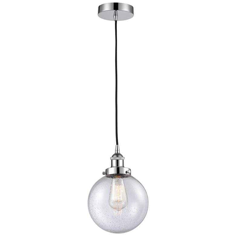 Image 1 Beacon 8" Polished Chrome Mini Pendant w/ Seedy Shade