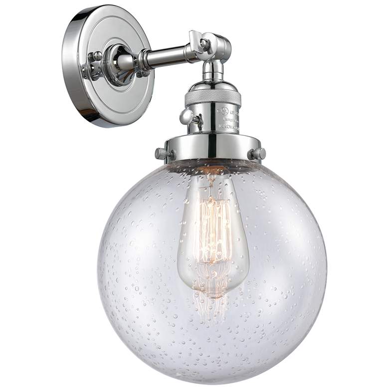 Image 1 Beacon 8" Polished Chrome Sconce w/ Seedy Shade