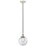 Beacon 8" Polished Nickel Mini Pendant w/ Seedy Shade