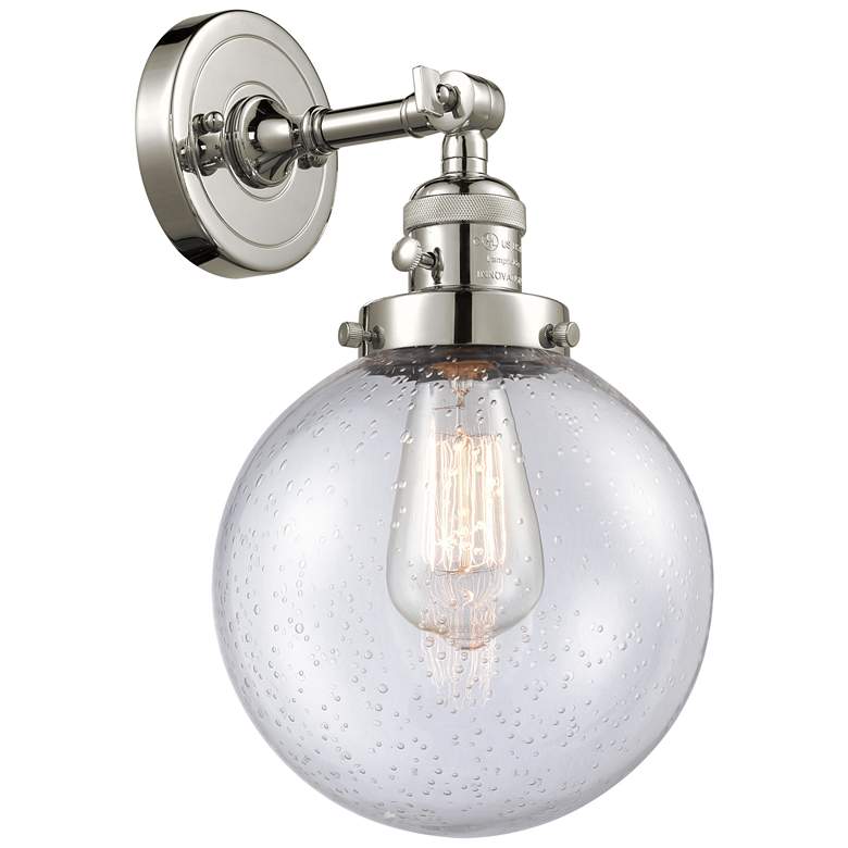 Image 1 Beacon 8" Polished Nickel Sconce w/ Seedy Shade