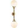 Beacon 8" Wide 2 Light Brushed Brass Bath Vanity Light w/ Matte White