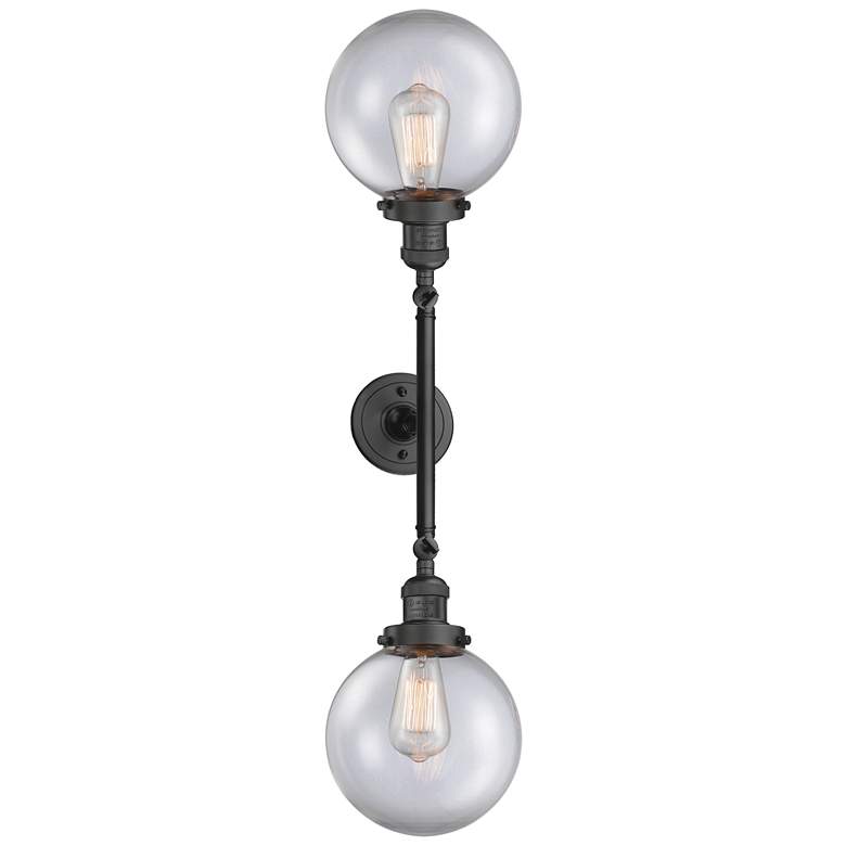 Image 1 Beacon 8" Wide 2 Light Oil Rubbed Bronze Bath Vanity Light w/ Clear Sh