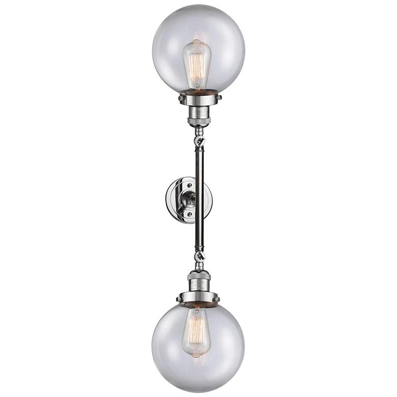 Image 1 Beacon 8" Wide 2 Light Polished Chrome Bath Vanity Light w/ Clear Shad