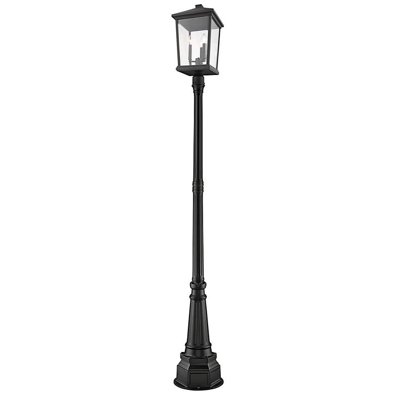 Image 1 Beacon 93 3/4"H Black 3-Light Outdoor Post Light with Base