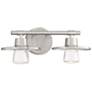 Beacon Avenue 6 1/4" High Brushed Nickel 2-Light LED Wall Sconce