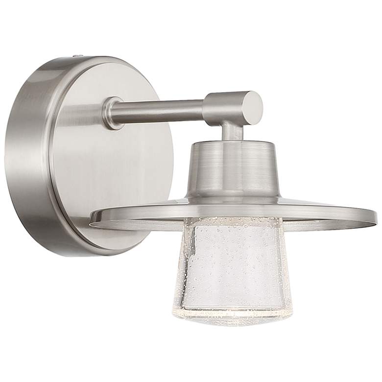 Image 1 Beacon Avenue 6 1/4 inch High Brushed Nickel LED Wall Sconce
