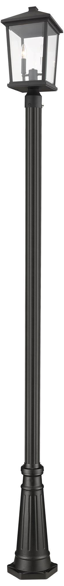 Image 3 Beacon by Z-Lite Black 103.25 inch 2 Light Outdoor Post Mounted Fixture