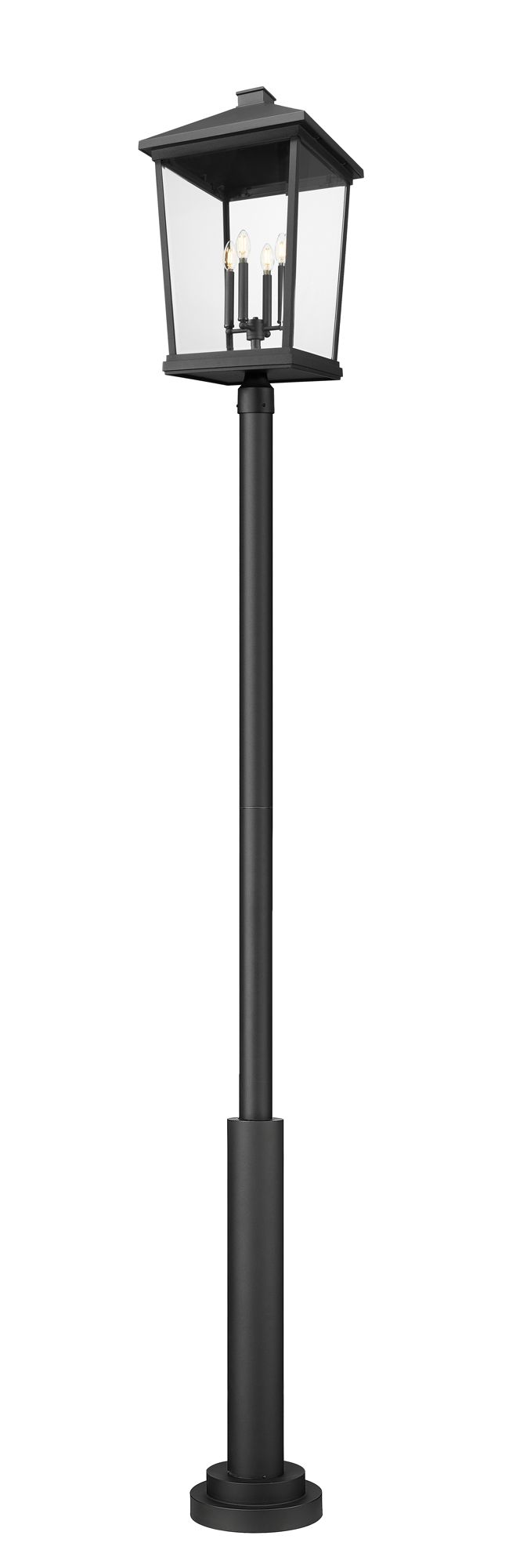 Image 2 Beacon by Z-Lite Black 16 inch 4 Light Outdoor Post Mount Fixture more views