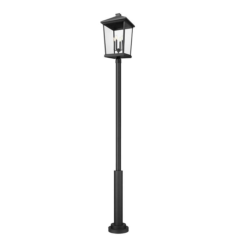 Image 2 Beacon by Z-Lite Black 16 inch 4 Light Outdoor Post Mount Fixture more views