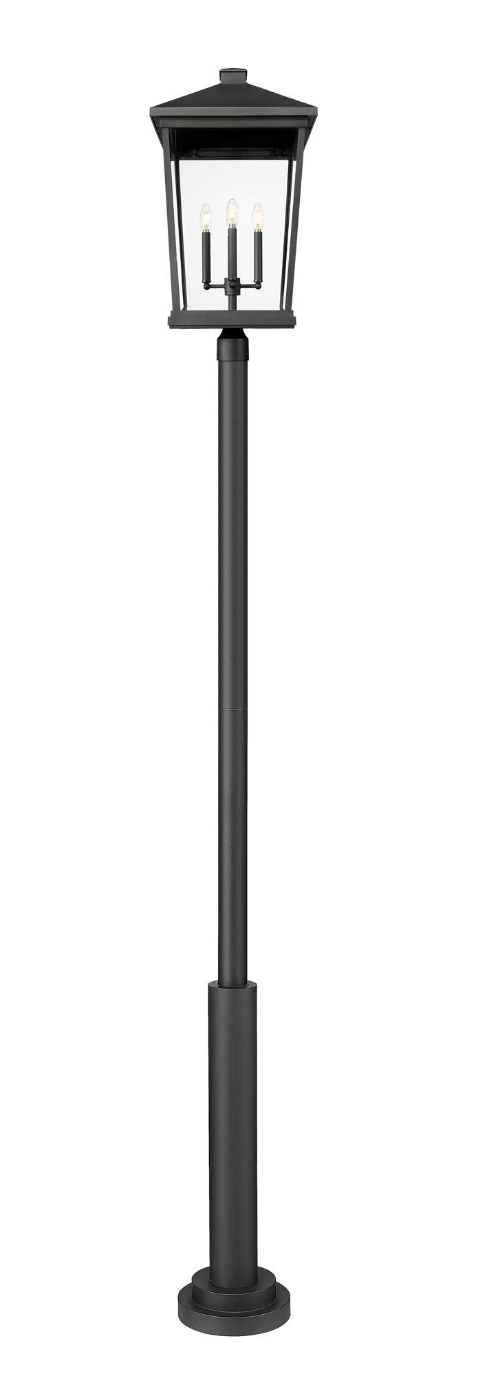 Image 3 Beacon by Z-Lite Black 16 inch 4 Light Outdoor Post Mount Fixture more views