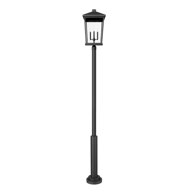 Image 3 Beacon by Z-Lite Black 16 inch 4 Light Outdoor Post Mount Fixture more views
