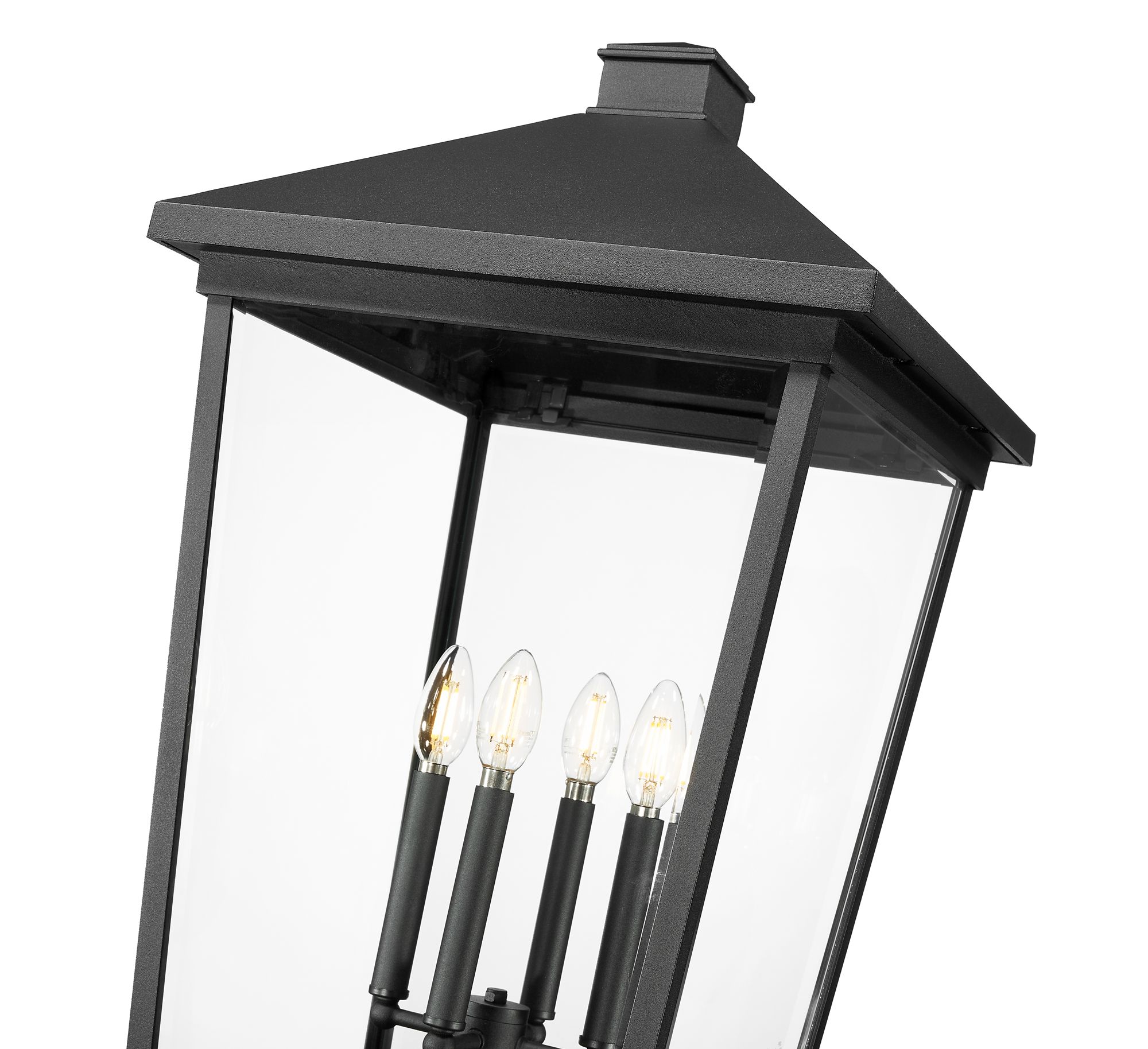 Image 4 Beacon by Z-Lite Black 16 inch 4 Light Outdoor Post Mount Fixture more views