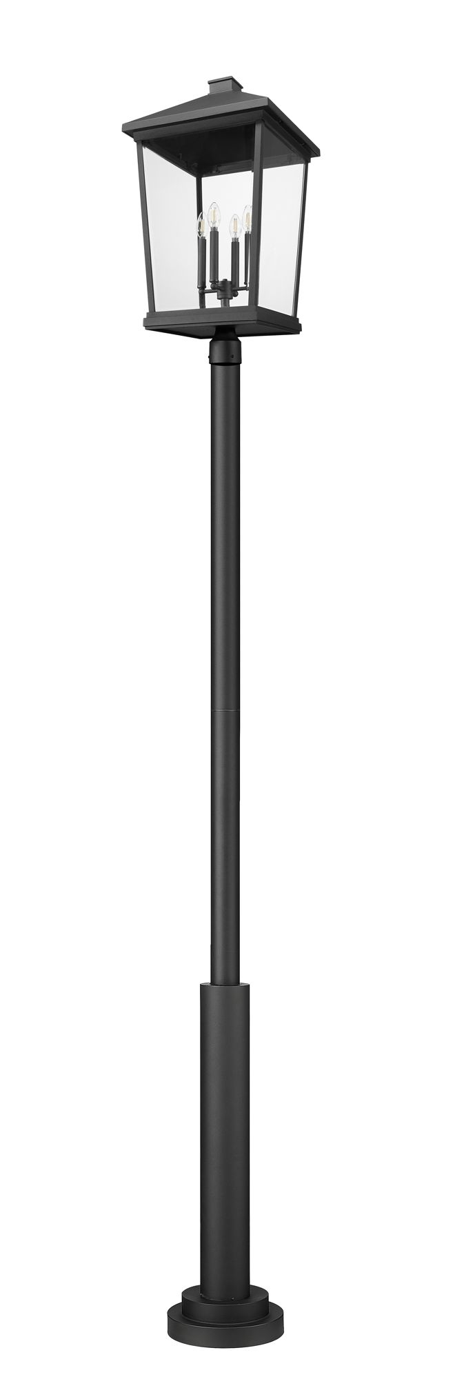 Beacon by Z-Lite Black 16 inch 4 Light Outdoor Post Mount Fixture