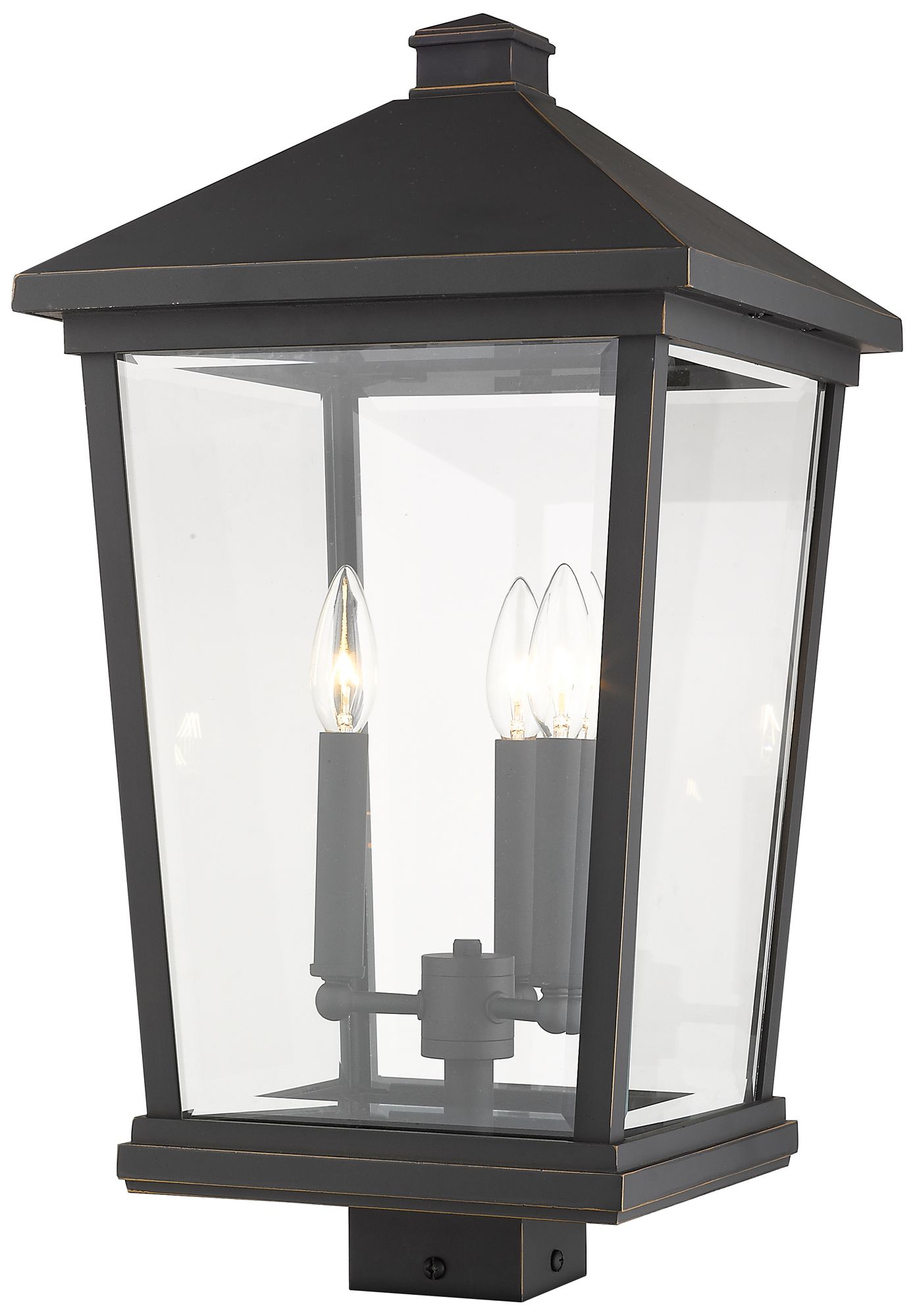 Beacon by Z-Lite Oil Rubbed Bronze 22.25 inch 3 Light Post Mount Fixture