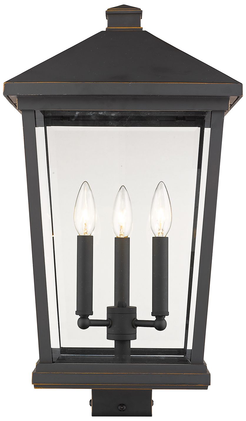 Image 2 Beacon by Z-Lite Oil Rubbed Bronze 22.25 inch 3 Light Post Mount Fixture more views