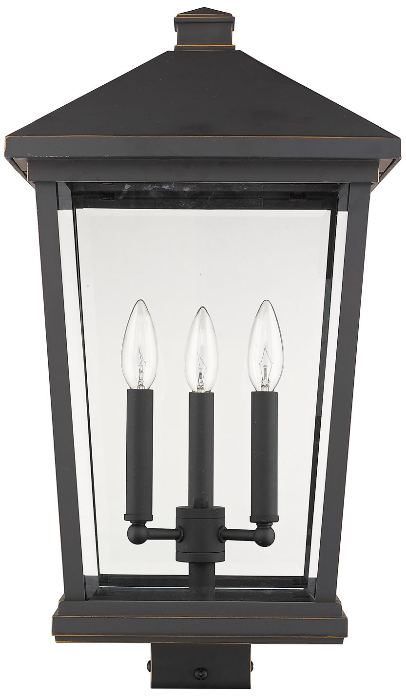 Image 5 Beacon by Z-Lite Oil Rubbed Bronze 22.25 inch 3 Light Post Mount Fixture more views