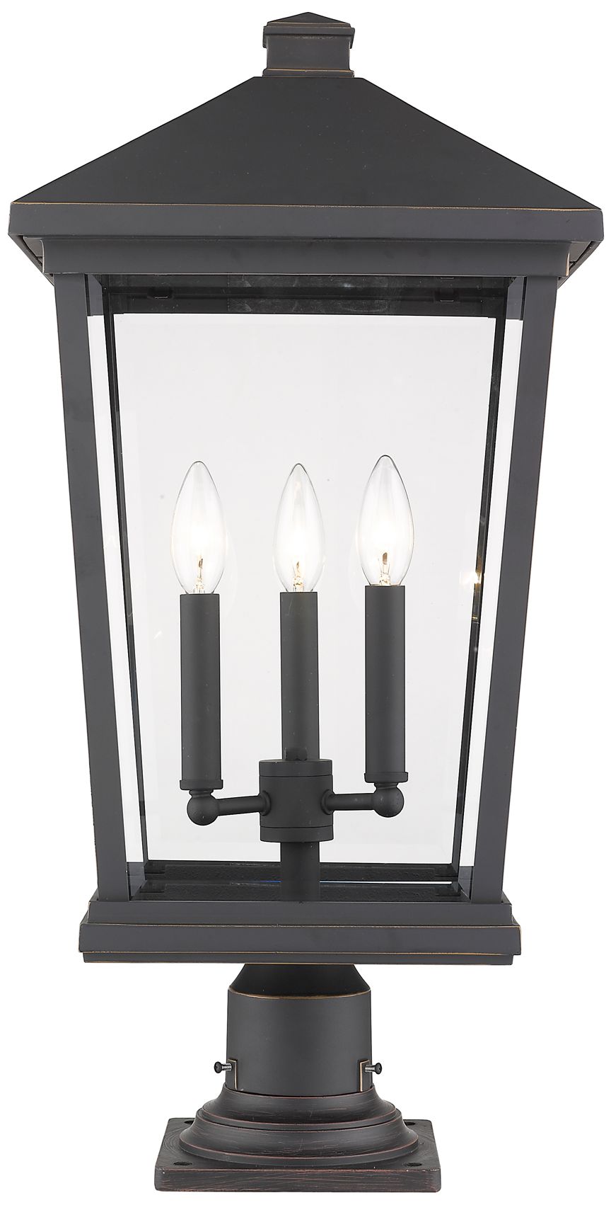 Beacon by Z-Lite Oil Rubbed Bronze 25.5 inch 3 Light Pier Mounted Fixture