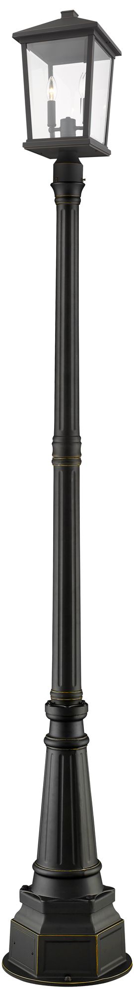 Beacon by Z-Lite Oil Rubbed Bronze 91.25 inch 2 Light Outdoor Post Mounted