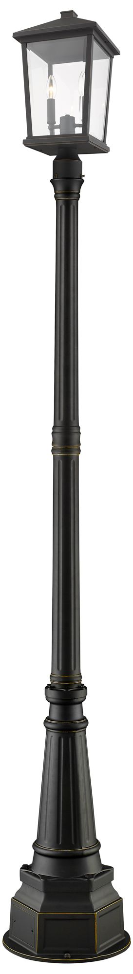 Beacon by Z-Lite Oil Rubbed Bronze 93.75 inch 3 Light Post Mounted Fixture