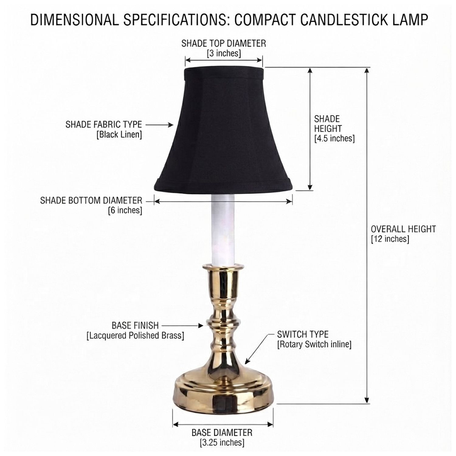 Image 6 Beacon Falls 11" Black Bell Shade Polished Brass Accent Table Lamp more views