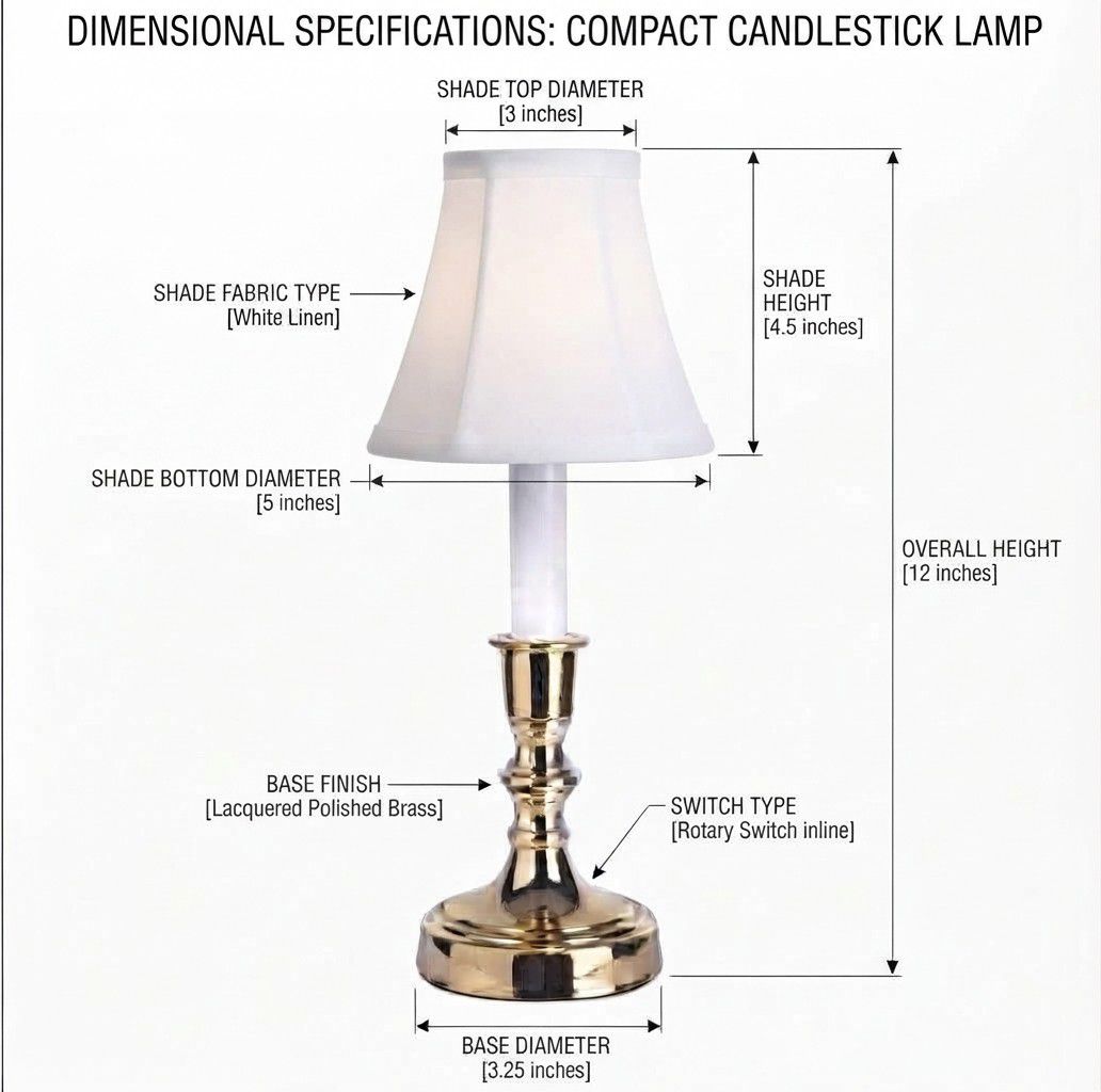 Image 6 Beacon Falls 12" High Brass Small Candlestick Base Accent Table Lamp more views