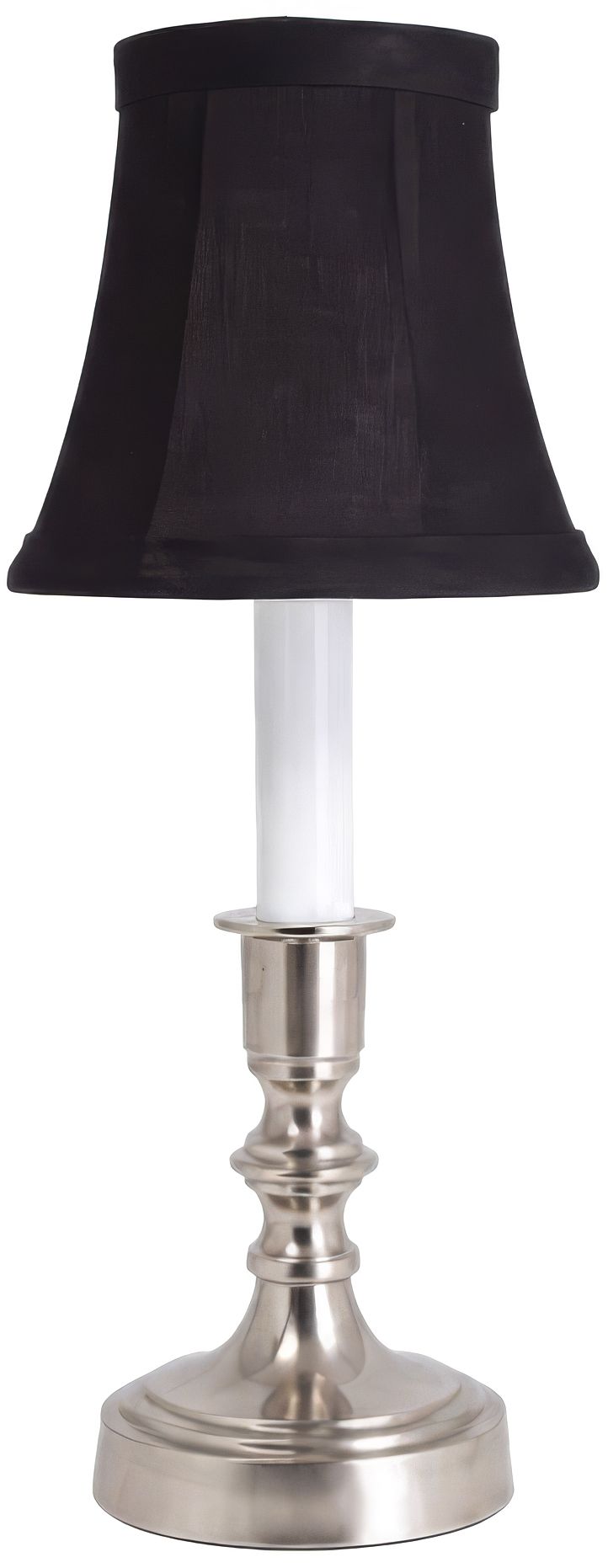 Image 2 Beacon Falls Pewter Table Lamp with Black Silk Shade