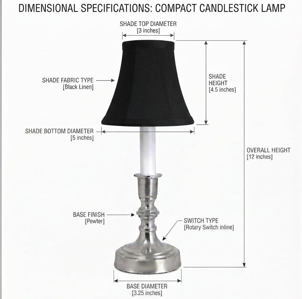 Image 6 Beacon Falls Pewter Table Lamp with Black Silk Shade more views