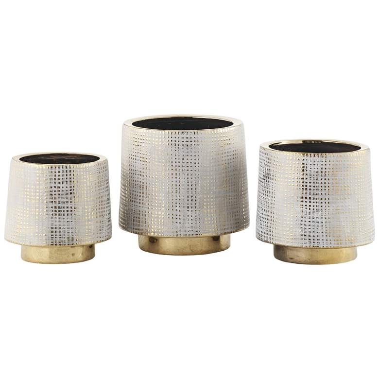 Image 2 Beacon Gray and Gold Ceramic Vases Set of 3