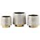 Beacon Gray and Gold Ceramic Vases Set of 3