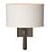 Beacon Hall 13.7" High Oval Drum Shade Bronze Sconce With Flax Shade