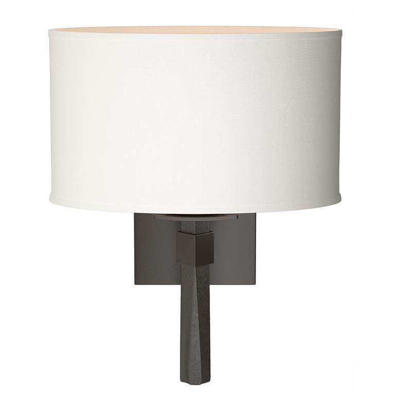 Image 1 Beacon Hall 13.7"H Oval Drum Shade Oil Rubbed Bronze Sconce w/ Anna Sh
