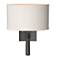 Beacon Hall 13.7"H Oval Drum Shade Oil Rubbed Bronze Sconce w/ Flax Sh