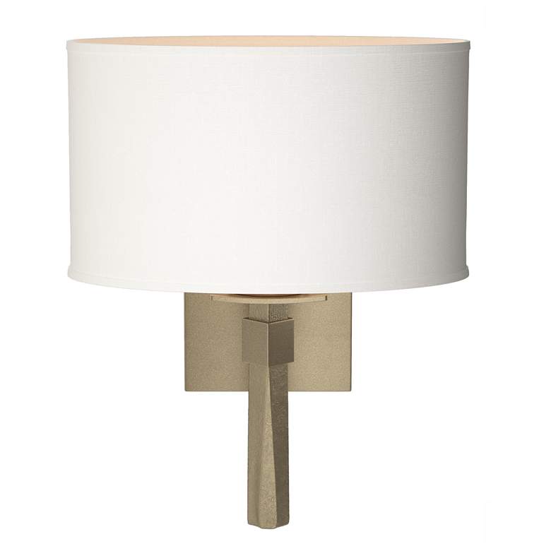 Image 1 Beacon Hall 13.7 inchH Oval Drum Shade Soft Gold Sconce w/ Anna Shade