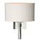 Beacon Hall 13.7"H Oval Drum Shade Sterling Sconce With Flax Shade