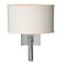 Beacon Hall 13.7"H Oval Drum Shade Vintage Platinum Sconce w/ Flax Sha
