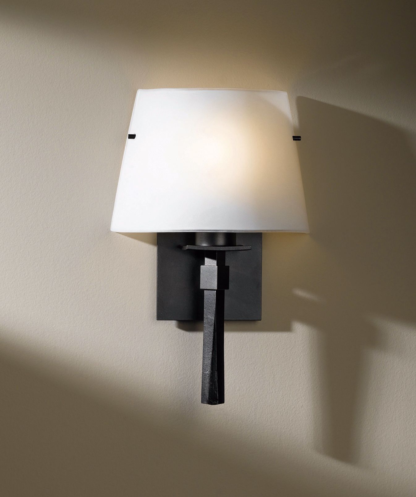 Image 2 Beacon Hall 13" High Dark Smoke Half Cone Sconce With Opal Glass Shade more views