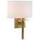 Beacon Hall 13" High Modern Brass Sconce With Natural Anna Shade