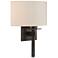 Beacon Hall 13" High Oil Rubbed Bronze Sconce With Flax Shade