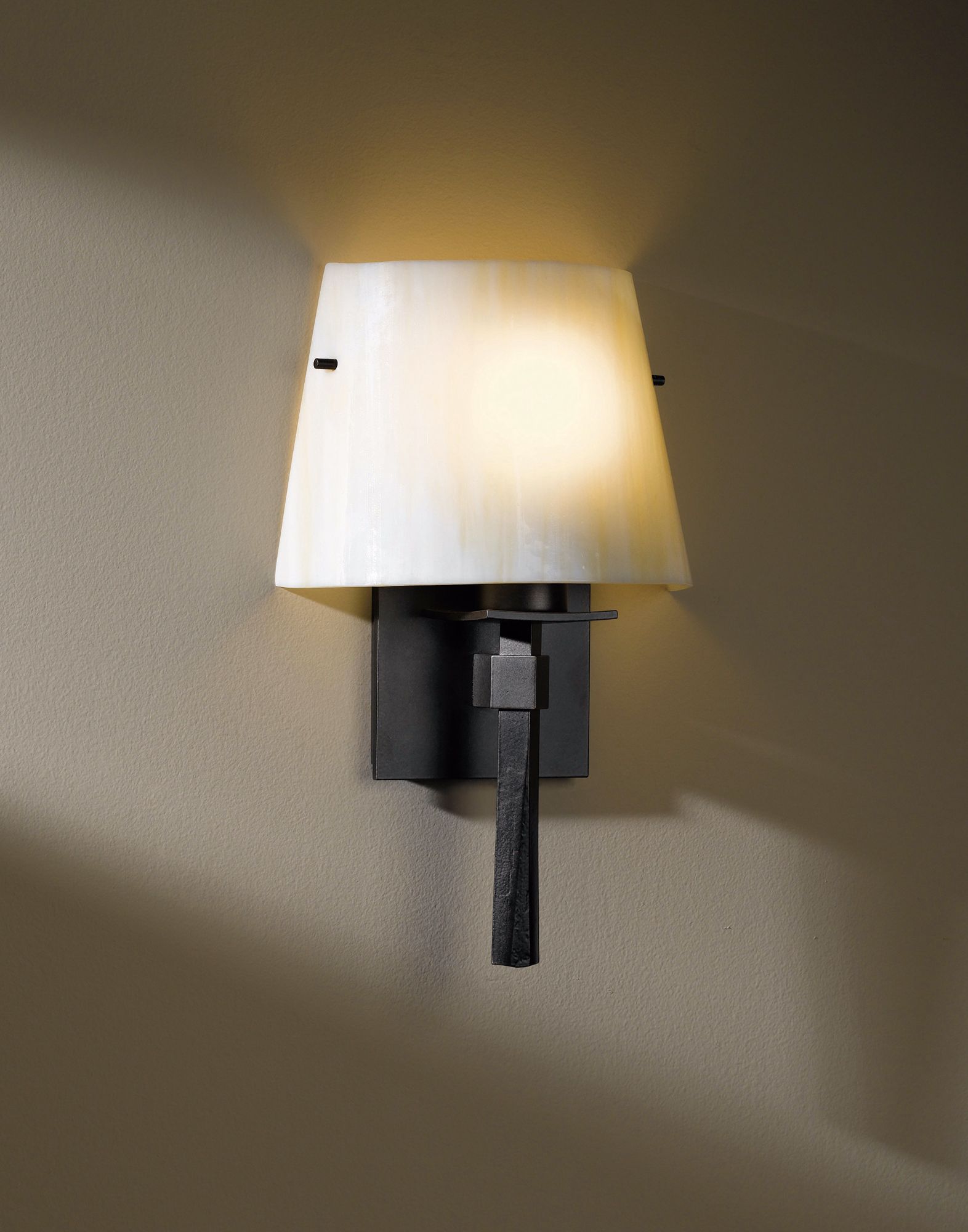 Image 2 Beacon Hall 13"H Dark Smoke Half Cone Sconce With Ivory Art Shade more views