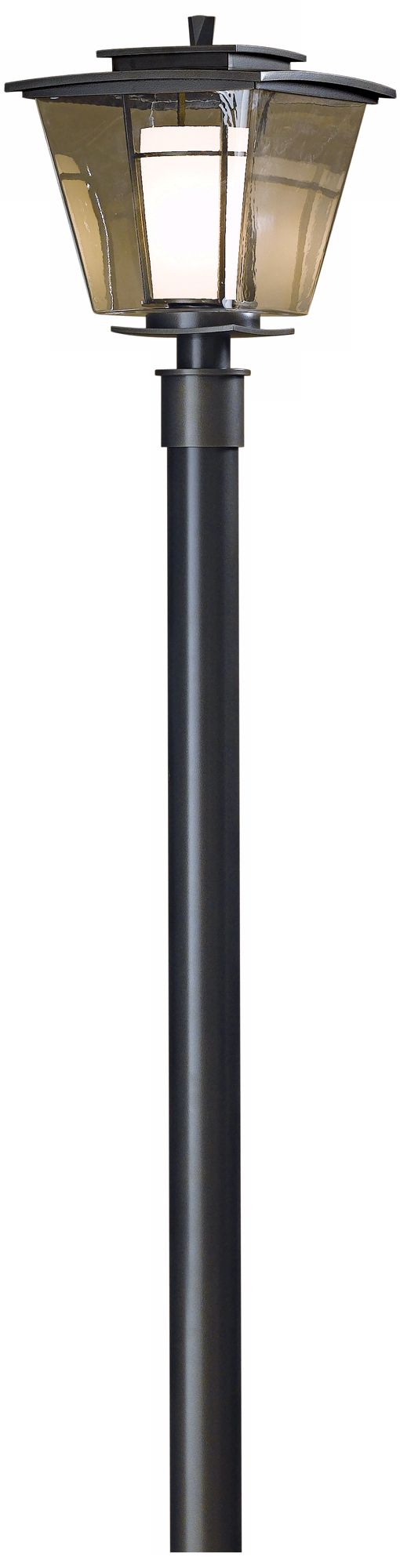 Beacon Hall 18.1"H Smoke Outdoor Post Light w/ Opal and Clear Shade