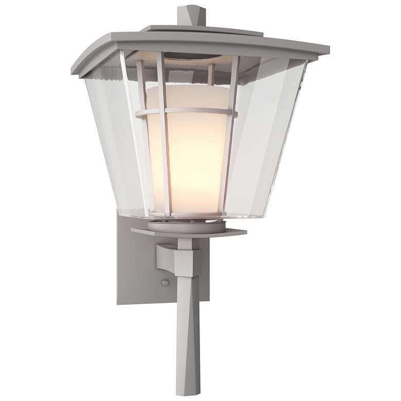 Image 1 Beacon Hall 23.4 inchH Large Steel Outdoor Sconce w/ Opal and Clear Shade