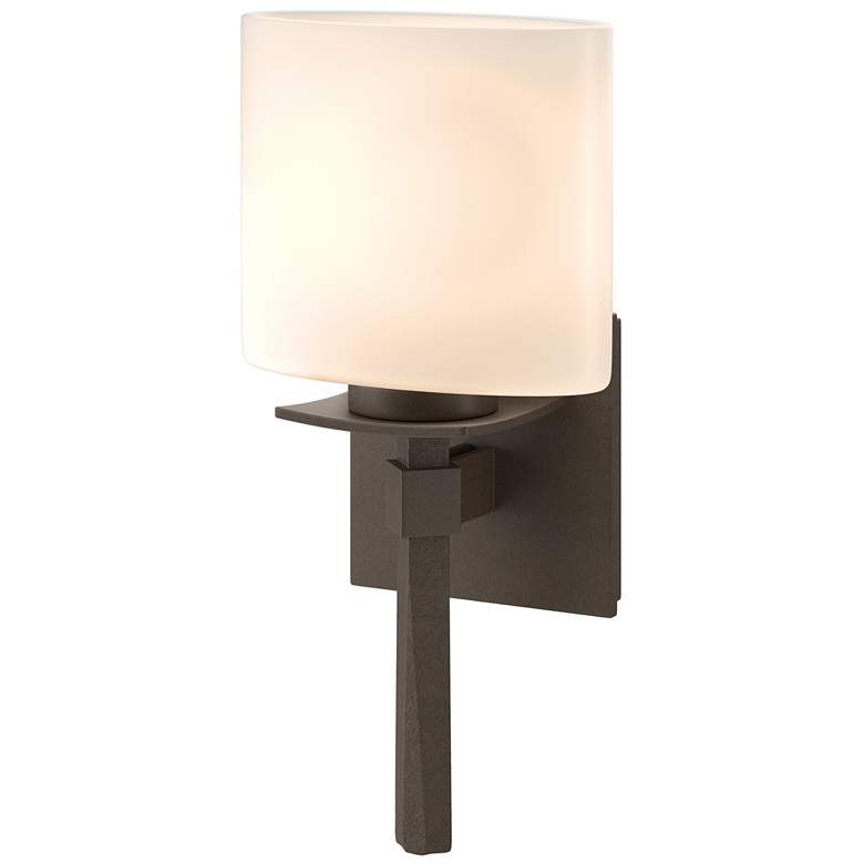 Image 1 Beacon Hall Ellipse Glass Sconce - Bronze Finish - Opal Glass