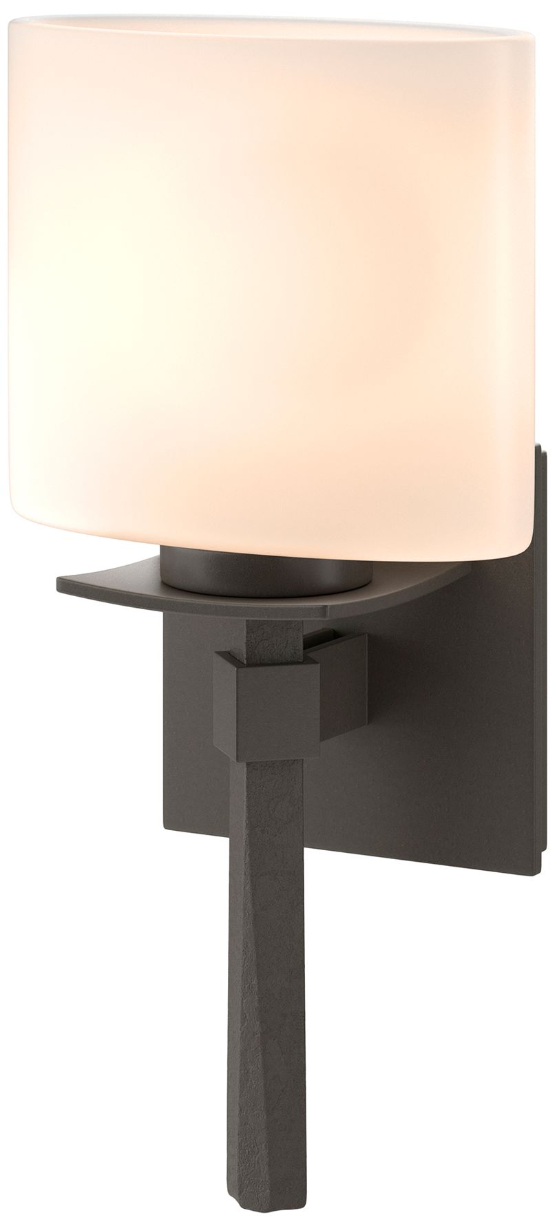 Image 2 Beacon Hall Ellipse Glass Sconce - Dark Smoke Finish - Opal Glass more views