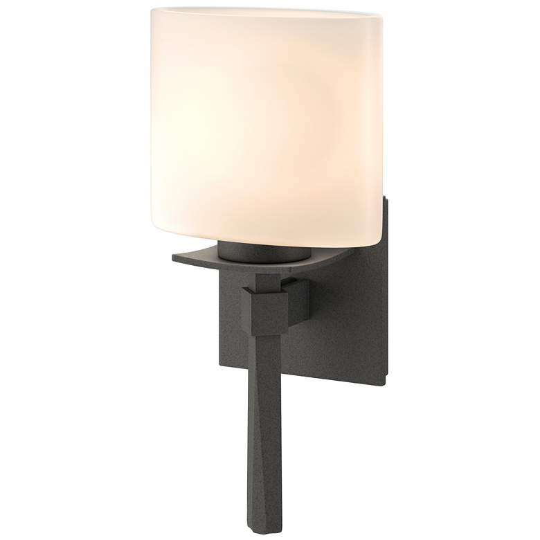 Image 1 Beacon Hall Ellipse Glass Sconce - Natural Iron Finish - Opal Glass