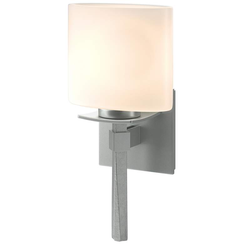 Image 1 Beacon Hall Ellipse Glass Sconce - Vintage Platinum Finish - Opal Glass