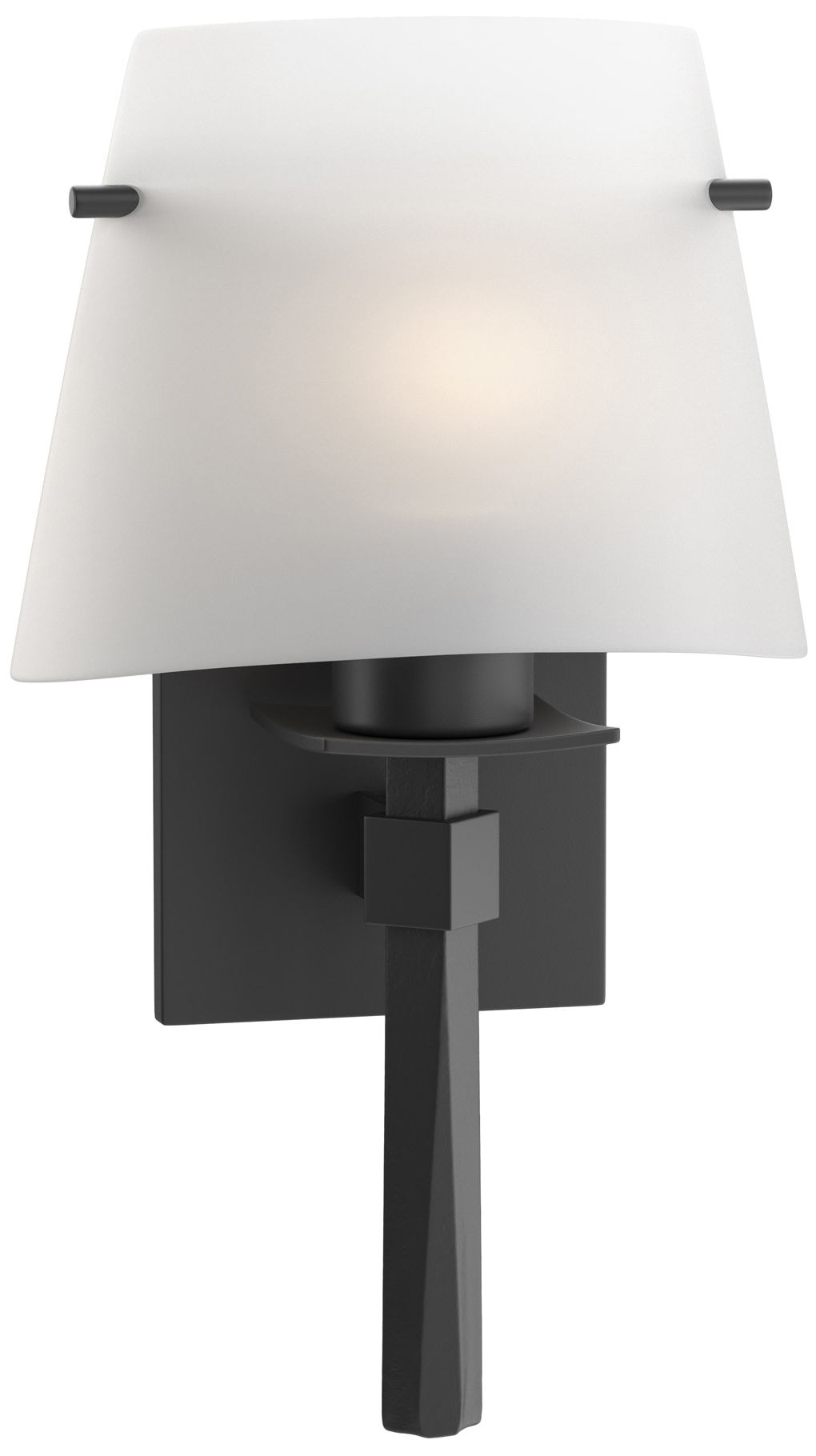 Beacon Hall Half Cone Glass Sconce - Black - Opal Glass - Made to Order