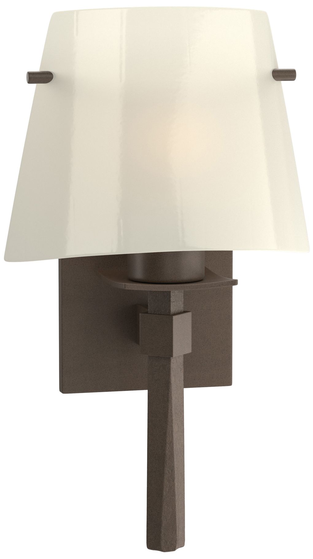 Beacon Hall Half Cone Glass Sconce - Bronze - Ivory Art Glass Made to Order