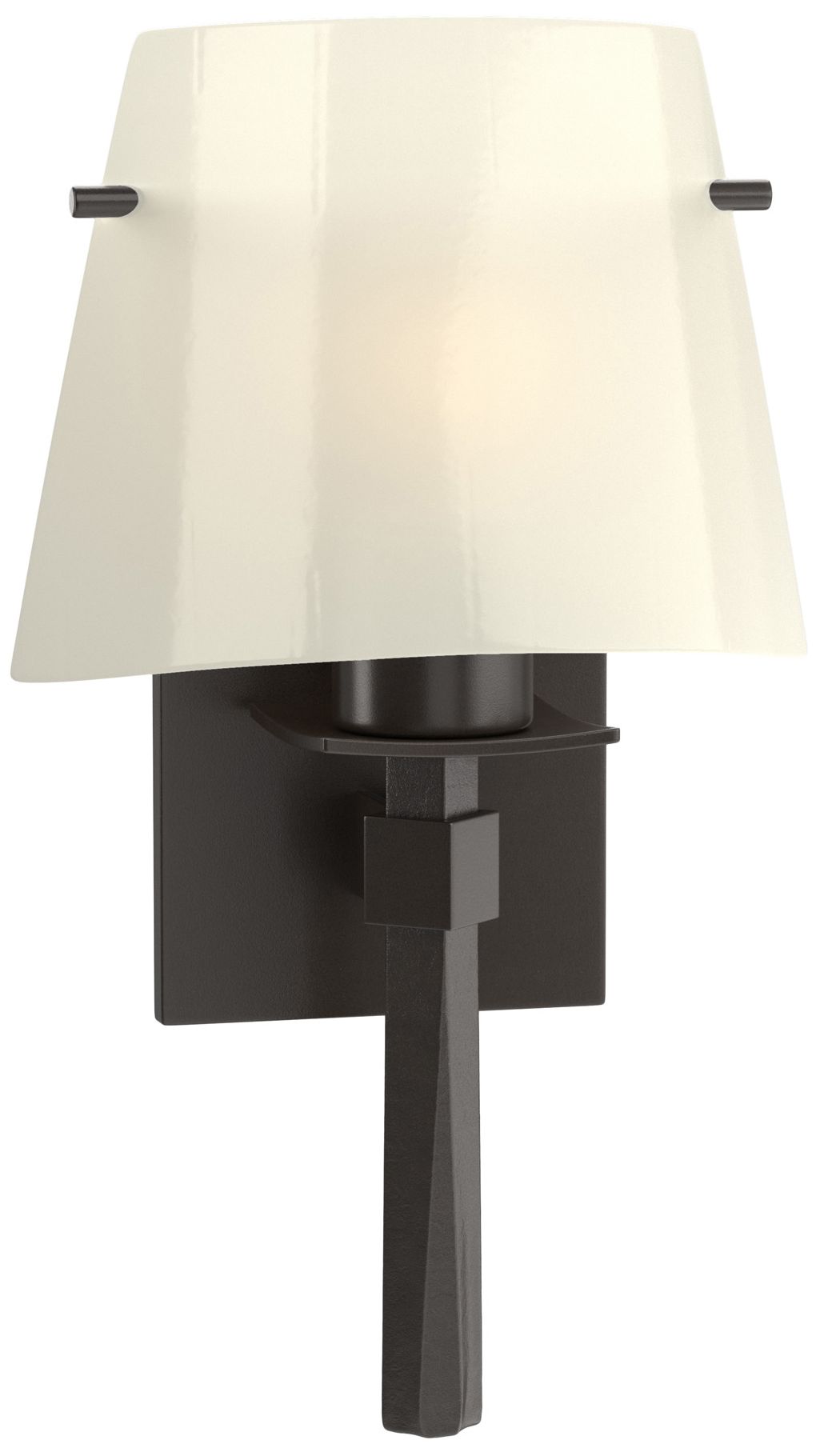 Beacon Hall Half Cone Glass Sconce Bronze Ivory Art Glass Made to Order