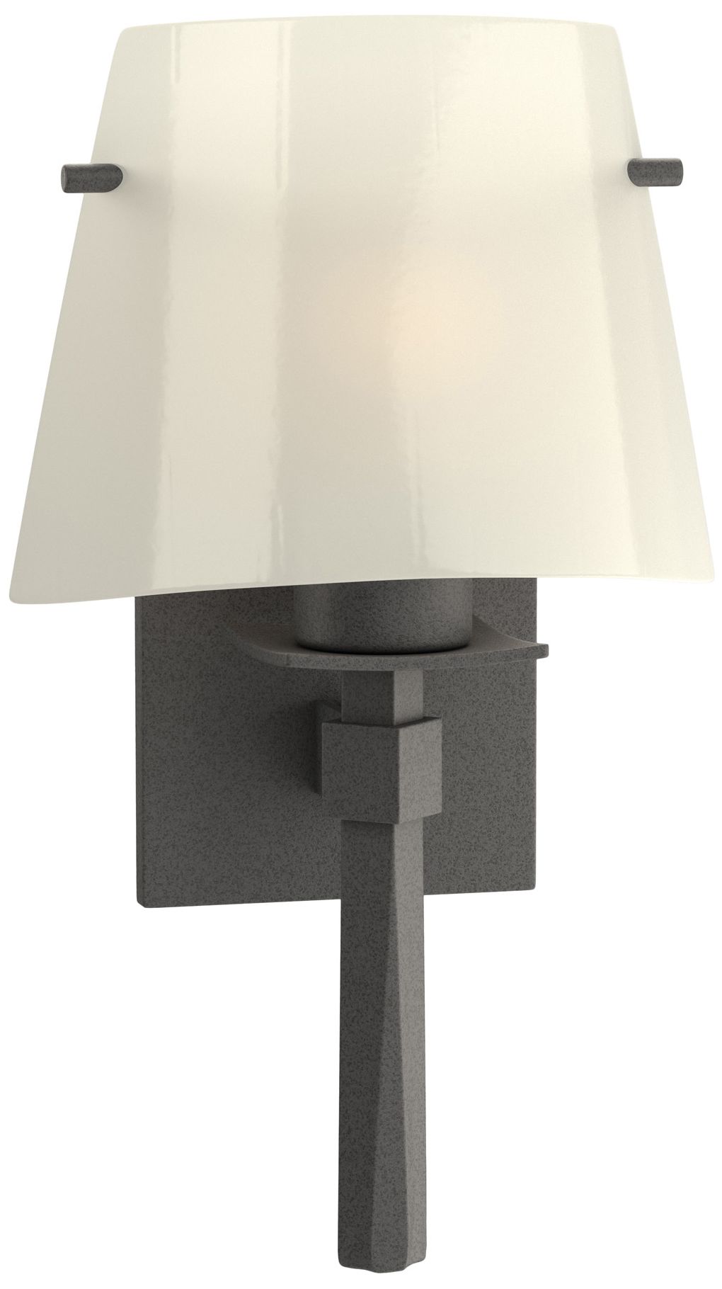 Beacon Hall Half Cone Glass Sconce - Iron - Ivory Art Glass - Made to Order