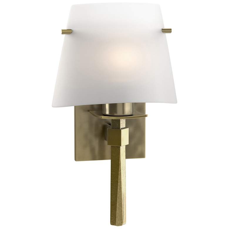 Image 1 Beacon Hall Half Cone Glass Sconce - Modern Brass - Opal Glass